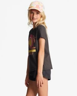 Best Pirce 😍 Billabong Girl's 4-16 Rise Up Oversized T-Shirt OFF BLACK 🧨 -Girls Sales Store abgzt00359 billabongw ofb sd1 1