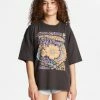 Best Sale 🥰 Billabong Girl's 4-16 Cosmic Trip Oversized T-Shirt OFF BLACK ✔️ -Girls Sales Store abgzt00361 billabongw ofb frt1