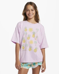 Cheapest ⭐ Billabong Girl's 4-16 Pineapple Party Oversized T-Shirt LIGHT LILAC 🔥
