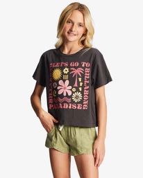 Cheap 🛒 Billabong Girl's 4-16 Let Go To Paradise Boxy T-Shirt OFF BLACK 🌟