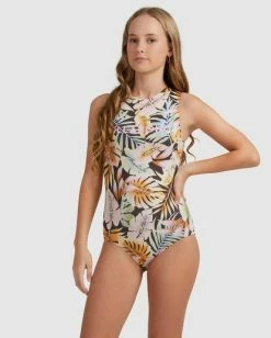 Coupon ⌛ Billabong 👧 Girls' Postcards Dancer One-Piece 🩱 Swimsuit MULTI ❤️ -Girls Sales Store ubgx100110 billabongw mul frt2 1